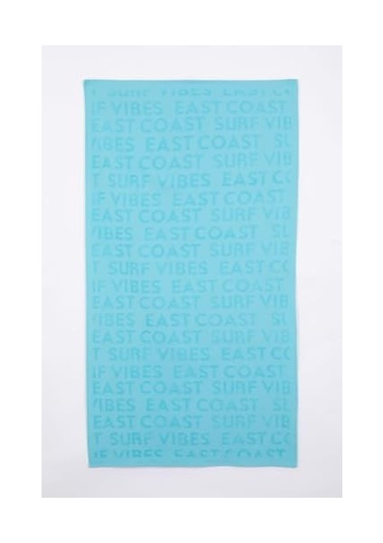 Erkek Slogan Desenli Pamuklu Plaj Havlusu Açık Mavi modelleri