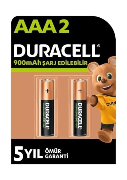 Şarj Edilebilir Aaa Ince Kalem Pil (2'li Paket), 900 Mah Nimh, Önceden Sarj Edilmiş, Şarj Edilebilir Pilimiz