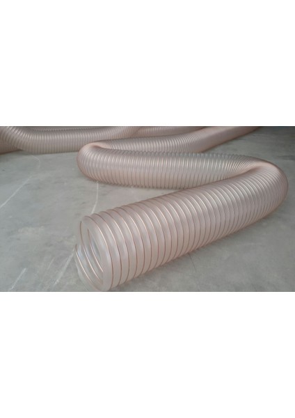 Poliüretan Bakır Telli Şeffaf Hortum ( Iç Çap 60 mm) (Boy 3 mt) Pu 070 Toz Talaş Emiş