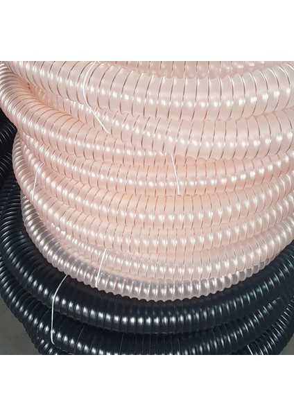 Poliüretan Bakır Telli Şeffaf Hortum ( Iç Çap 60 mm) (Boy 3 mt) Pu 070 Toz Talaş Emiş