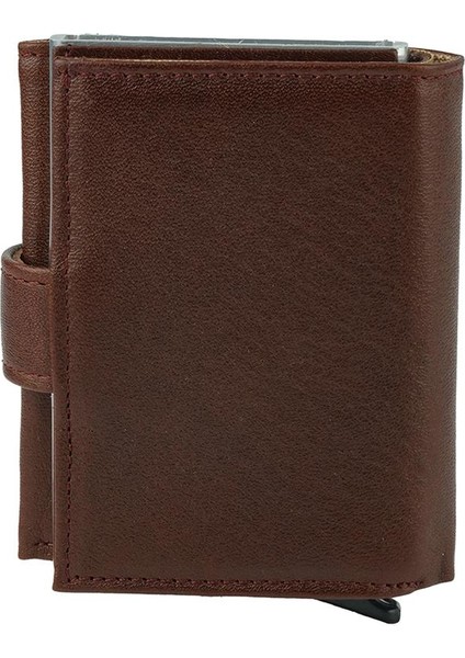 DG02 Deri Çıtçıtlı Mekanizmalı Cüzdan Kartlık Kahve indirimleri