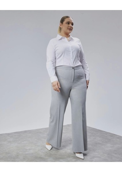 Poly Viscose Full Lycra Beli̇ Lasti̇kli̇ Battal Pantolon