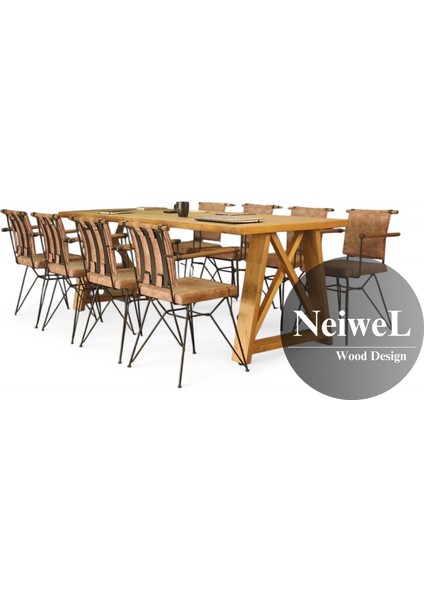 Dios Doğal Ahşap Toplantı MASASI-80 cm -120 cm