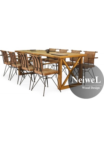 Niel Doğal Ahşap Toplantı MASASI-80 cm -120 cm