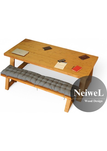 Biez Doğal Ahşap Banklı Toplantı Masası TAKIMI-80-160 Takım fiyatları