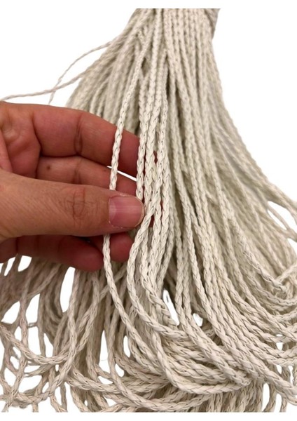 Çanta Aksesuar Deri Tüp Örgü 3 mm 1 Metre Kırık Beyaz renk