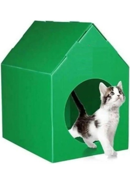 Kedi Köpek Evi Plastik Su Geçirmez - Yeşil Renk