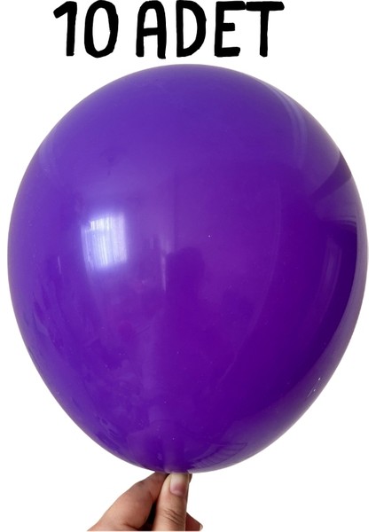 Balonu Abla 12 Inç Koyu Mor Lateks Balon - 10’lu Paket (Iç & Dış Mekan Uyumlu) Doğum Günü Konsept