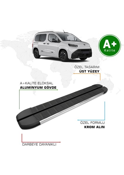 Toyota Proace City Yan Basamak Kısa Şasi 2024 Model ve Sonrası S-Line