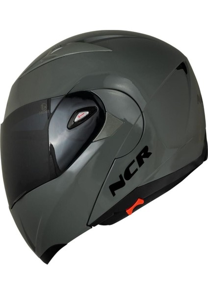 Çene Açılır Koyu Nardo Kask Siyah Vizörlü Ece Belgeli