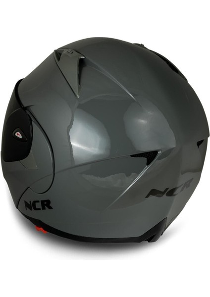 Çene Açılır Koyu Nardo Kask Siyah Vizörlü Ece Belgeli