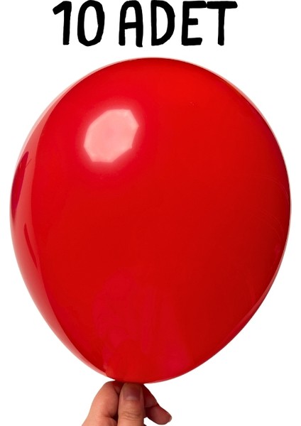 12 Inç Kırmızı Lateks Balon - 10’lu Paket Doğum Günü Partisi Balon Zinciri 23 Nisan