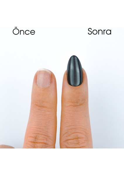 Midnight Cat Eye Jel Takma Tırnak Tekrar Kullanılabilir Badem Manikür Seti 30 Adet