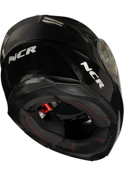 Parlak Siyah Çene Açılır Kask, Güvenli ve Şık Tasarım, CN Menşei fırsatları