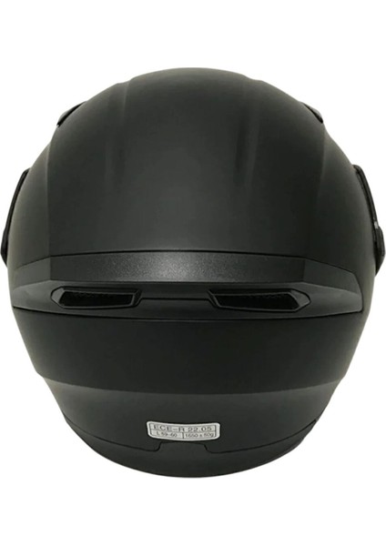 Mat Siyah Jk 902 Çene Pedli Güneş Vizörlü Çeneden Açılır Kask