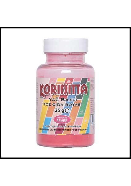 Yenilebilir Yağ Bazlı Toz Gıda Boyası 25 gr Pembe