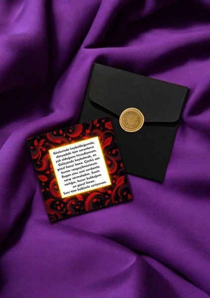 Sevgiliye Lüks Mühürlü Zarfta Aşk Mektubu Anlamlı, Duygusal Hediye Kartları Aşk Kartpostal 1MKTP1A