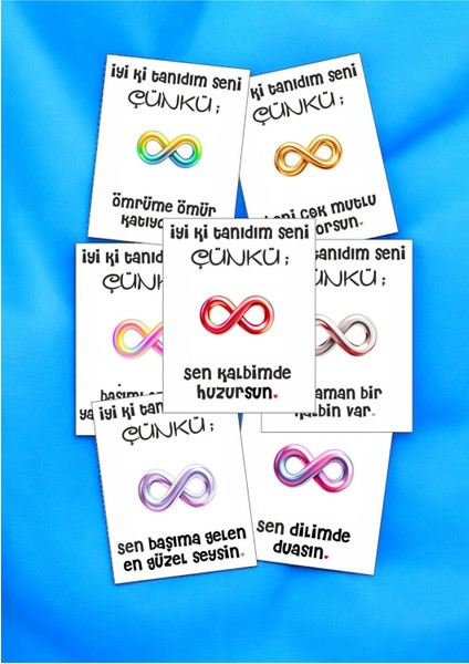 12 Adet "iyi Ki Tanıdım Seni Çünkü" Sevgiliye Etkileyici Söz Kartları Yıldönümü Hediye Kartı İTSÇ01D modelleri