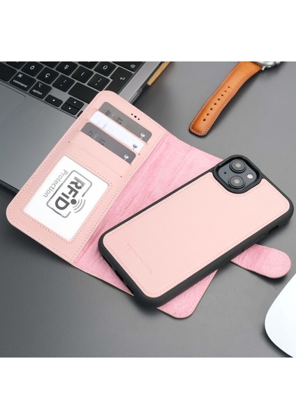 Casper Apple iPhone 16 Uyumlu Telefon Kılıfı - Mıknatıslı Ayrılabilir Cüzdanlı ve MagSafe Şarj Özellikli Pembe Renk Kişiselleştirilebilir Apple iPhone 16 Telefon Kılıfı