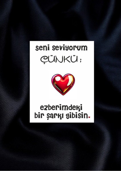 12 Adet "seni Seviyorum Çünkü" Anlamlı Güncel Aşk Sözlü Kartlar Sevgiliye Hediye Kartı SSÇ01C fırsatları