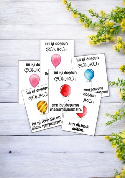 12 Adet "iyi Ki Doğdun Çünkü" Sevgiliye Etkileyici Söz Kartları Sevgiliye Hediye Kartı İDÇ01E