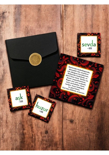 Sevgiliye Lüks Mühürlü Zarfta Aşk Mektubu Anlamlı, Romantik Hediye Kartları Aşk Kartpostal 1MKTP1F