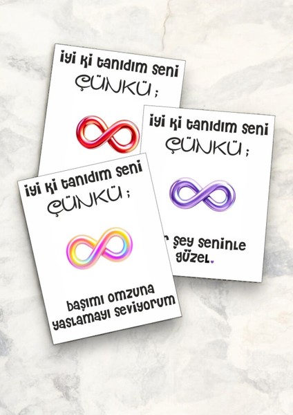 12 Adet "iyi Ki Tanıdım Seni Çünkü" Sevgiliye Özel Mesajlı Söz Kartları Yıldönümü Kartı İTSÇ01H fırsatları