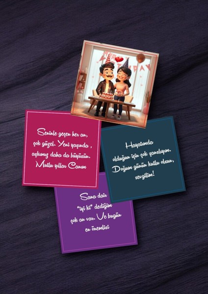 Sevgiliye Doğum Günü Hediye Kartları Rengarenk Motto Kartı Post Atmalık Notlar Aşk Kartpostal HPMK2B fırsatları