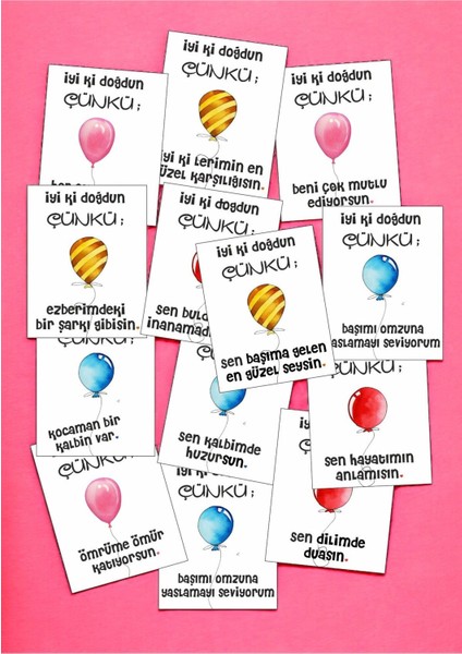 12 Adet "iyi Ki Doğdun Çünkü" Sevgiliye Ömürlük Söz Kartları Sevgiliye Hediye Kartı İDÇ01G fiyatları