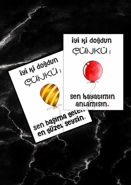 12 Adet "iyi Ki Doğdun Çünkü" Sevgiliye Sürpriz Söz Kartları Sevgiliye Doğum Günü Kartı İDÇ01S