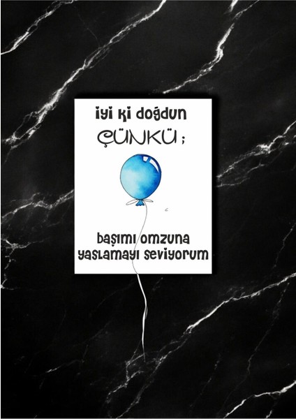 12 Adet "iyi Ki Doğdun Çünkü" Sevgiliye Sürpriz Söz Kartları Sevgiliye Doğum Günü Kartı İDÇ01S