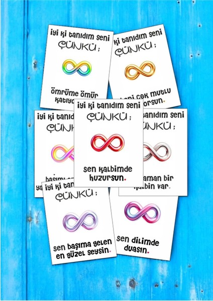 12 Adet "iyi Ki Tanıdım Seni Çünkü" Romantik Aşk Sözlü Kartlar Yıldönümü Hediye Kartı İTSÇ01B modelleri