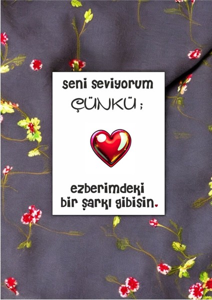 12 Adet "seni Seviyorum Çünkü" Sevgiliye Özel Iltifat Söz Kartları Sevgiliye Hediye Kartı Ssç01ö