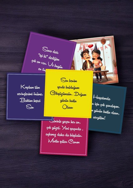 Sevgiliye Doğum Günü Hediye Kartları Rengarenk Motto Kartı Post Atmalık Notlar Aşk Kartpostal HPMK1A modelleri
