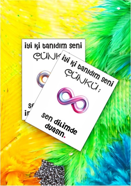 12 Adet "iyi Ki Tanıdım Seni Çünkü" Anlamlı Güncel Aşk Sözlü Kartlar Yıldönümü Kartı İTSÇ01P indirimleri