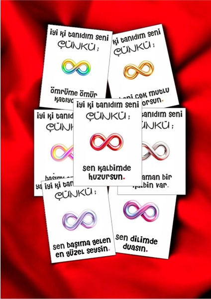 12 Adet "iyi Ki Tanıdım Seni Çünkü" Sevgiliyi Mutlu Edecek Söz Kartları Yıldönümü Kartı İTSÇ01E modelleri