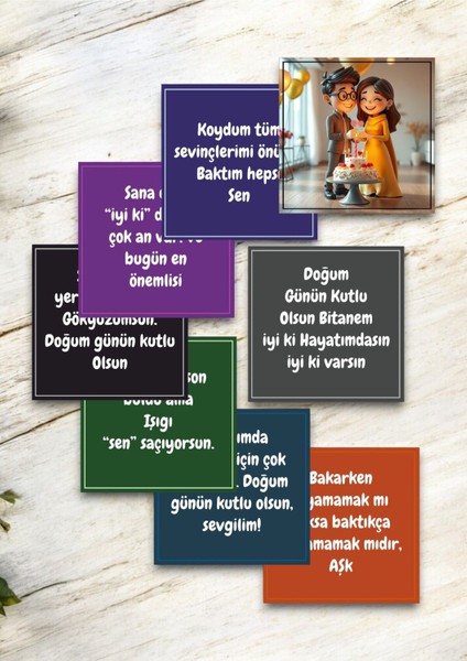 Sevgiliye Doğum Günü Hediye Kartları Rengarenk Motto Kartı Post Atmak Için Notlar Kartpostal V2HPMK1 fırsatları