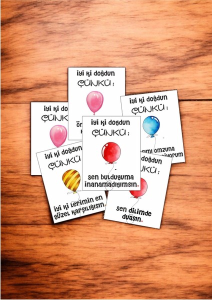 12 Adet "iyi Ki Doğdun Çünkü" Sevgiliyi Mutlu Edecek Söz Kartları Sevgiliye Doğum Günü Kartı İDÇ01H