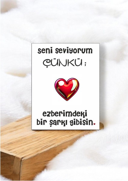 12 Adet "seni Seviyorum Çünkü" Unutulmaz Güncel Aşk Sözlü Kartlar Sevgiliye Hediye Kartı SSÇ01D modelleri