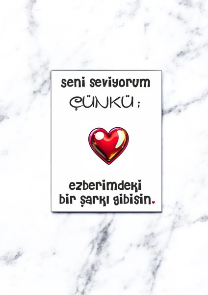 12 Adet "seni Seviyorum Çünkü" Romantik Güncel Aşk Sözlü Kartlar Sevgiliye Hediye Kartı SSÇ01B fırsatları