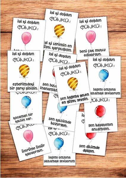 12 Adet "iyi Ki Doğdun Çünkü" Sevgiliyi Mutlu Edecek Söz Kartları Sevgiliye Doğum Günü Kartı İDÇ01H fiyatları