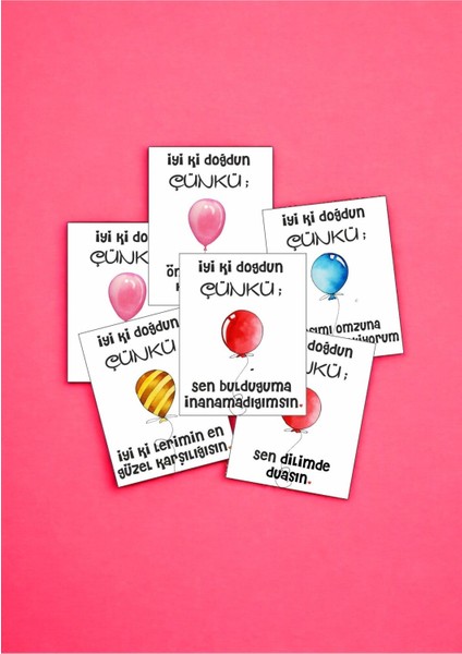 12 Adet "iyi Ki Doğdun Çünkü" Sevgiliye Sürpriz Söz Kartları Sevgiliye Doğum Günü Kartı Idç01i