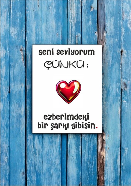 12 Adet "seni Seviyorum Çünkü" Sevgiliye Sürpriz Söz Kartları Sevgiliye Hediye Kartı SSÇ01K fırsatları