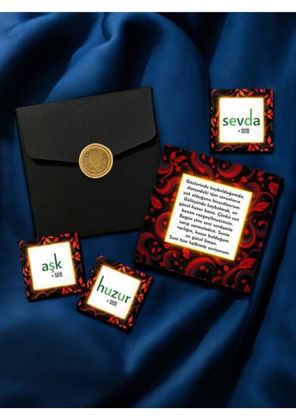 Sevgiliye Lüks Mühürlü Zarfta Aşk Mektubu Anlamlı, Romantik Hediye Kartları Aşk Kartpostal 1MKTP1B