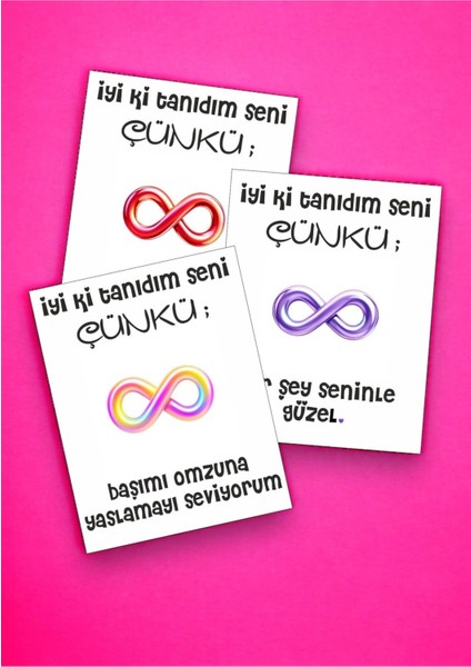 12 Adet "iyi Ki Tanıdım Seni Çünkü" Sevgiliye Ömürlük Söz Kartları Yıldönümü Hediye Kartı İTSÇ01C modelleri