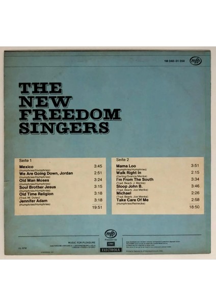 The New Freedom Singers Mexico Lp Plak (Orjinal Alman Dönem Baskı) fiyatları