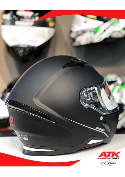 Hunter Mat Siyah Kask Full Face Kask Motosiklet Kaskı Kapalı Kask Full Siyah Kask