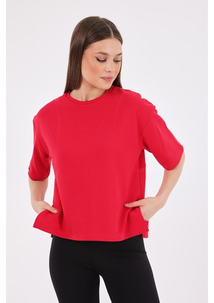 Zen Kadın Crop Tişört Kırımızı