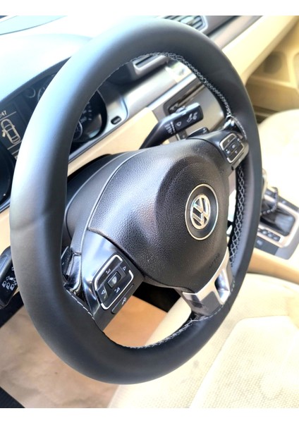 Dikişli Direksiyon Kılıfı Soft Düz Yüzeyli Deri Gri Dikişli Vw Passat Için fiyatları