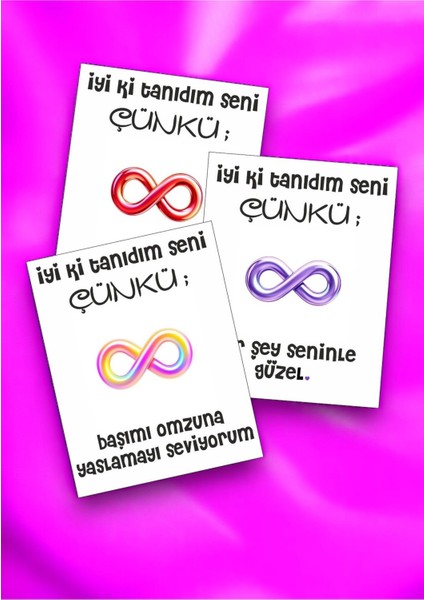 12 Adet "iyi Ki Tanıdım Seni Çünkü" Sevgiliye Özel Mesajlı Söz Kartları Yıldönümü Kartı İTSÇ01S indirimleri